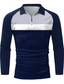 voordelige klassieke polo-Voor heren POLO Shirt Golfshirt Polo met kwartrits Kleurenblok Strijkijzer Leger Groen Marineblauw Zwart Straat Dagelijks Lange mouw Vetoketju Kleding Modieus Casual Comfortabel