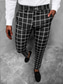 billige Chinos-Herre Dressbukser Avsmalnende bukser Bukser Trykt mønster Gitter Myk Full lengde Hjem Virksomhet Bomullsblanding Bukser Avslappet / Sportslig Svart Blå Mikroelastisk