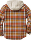 cheap Overshirts-Men&#039;s Winter Jacket Shirt Jacket Winter Coat Sherpa jacket Hoodie Jacket Flannel Jacket Warm Casual Jacket Outerwear Plaid / Check Fuchsia Royal Blue Orange