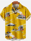 billige Hawaiiskjorter-Herre Skjorte Hawaii skjorte Sommer skjorte Grafisk Leopard Blomstret Landskab Aftæpning Hvid Gul Marineblå Blå Dusty Blue Trykt mønster udendørs Gade Kort Ærme Knap ned Trykt mønster Tøj Mode