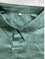 billiga fritidsskjortor för män-Herr linneskjorta Skjorta Solid färg Design Krage Knapp ner krage Svart Vit Blå Grön Kaki Bomull Casual Kortärmad Kläder Grundläggande Helfarve Ledigt vardag
