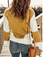 זול סוודרים-סוודר לנשים סרוגה סרוגה סרוגה סרוגה גיאומטרי צווארון מעוצב אופנתי קז&#039;ואל יומי יוצא סתיו חורף חאקי כחול נייבי s m l / שרוול ארוך