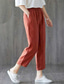 cheap Plain Cotton Linen Pant-Women&#039;s Normal Cotton Linen Pants Chinos Pants Trousers Fashion Ankle-Length Mid Waist Plain Side Pockets Baggy Comfort Micro-elastic Work Casual Weekend Black-White Black+Grey Black White Summer