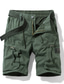 billige Cargoshorts-Herre Shorts med lommer Afslappet Patchwork Ensfarvet Medium Talje Sort militærgrøn Grå 29 30 31
