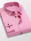 cheap Dress Shirts-Men&#039;s Dress Shirt Button Up Shirt Collared Shirt Non Iron Shirt Light Pink Black White Long Sleeve Plain Standing Collar Spring &amp;  Fall Wedding Work Clothing Apparel Button-Down