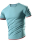 billige Casual T-shirts til mænd-Herre T-shirt Vanlig Rund hals Gade Ferie Kortærmet Tøj Mode Afslappet Bekvem