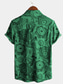 voordelige Hawaiiaanse overhemden-Voor heren Overhemd Grafisch Hawaii Aloha Vissen Ontwerp Klassieke boord Rood blauw Bruin Groen Print Feest Dagelijks Korte mouw Afdrukken Kleding Katoen Basic Boho