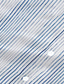 お買い得  メンズカジュアルシャツ-男性用 シアサッカーシャツ サマーシャツ ストライプ 折襟 ブルー ストリート 日常 半袖 ボタンダウン 衣類 ライトウェイト ソフト 高通気性 快適
