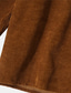 tanie Koszule casualowe-Męskie Koszula flanelowa Gruba koszula Koszula sztruksowa Jednokolorowe Wieczorne Brązowy Czarny Ulica Codzienny Długi rękaw Przycisk w dół Odzież Moda Codzienny Wygodny