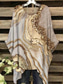 billige Kvinnenes Kunst &amp; Design Topper-Dame Plus Size Bluse Chiffon Grunnleggende Avslappet Trykk Dolman Ermer Lange Ermer Crew Hals Ferie Daglig Gul Vår Høst