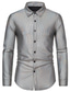 cheap Dress Shirts-Men&#039;s Shirt Argyle Button Down Collar Daily Button-Down Tops Casual Black Silver Gold