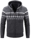 cheap Men&#039;s Cardigan Sweater-Men&#039;s Sweater Cardigan Sweater Zip Sweater Sweater Jacket Fleece Sweater Chunky Knit Cropped Zipper Knitted Argyle Hooded Basic Stylish Outdoor Daily Clothing Apparel Winter Fall Wine Dusty Blue M L
