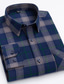 billige Hverdagsskjorter-Herre Skjorte Flanell skjorte Grafiske tryk Firkantet hals A B C D E Afslappet Daglig Langærmet krave skjorter Tøj Designer