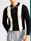 ieftine pulover polo tricotat-Bărbați Tricou POLO Polo tricotat Cămașă de golf Bloc Culoare Răsfrânt Negru Stradă Zilnic Manșon Lung Buton în jos Îmbrăcăminte Modă Casual Comfortabil