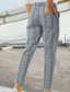 tanie Chinosy-Męskie Garnitury Prosta Spodnie dresowe Spodnie Spodnie zwężane Spodnie Kieszeń Kratka Naszywka Komfort Oddychający Biznes Codzienny Sport Moda Jasnoszary Średnio elastyczny