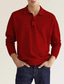 cheap Classic Polo-Men&#039;s Sweatshirt Solid Color Polo Collar Work Casual Sweatshirts Long Sleeve Dark Khaki White Gray
