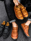 رخيصةأون أحذية سليب أون وأحذية مفتوحة للرجال-رجالي أحذية المتسكعون وزلة الإضافات الراحة المتسكعون حذاء لوفر من الجلد كاجوال كلاسيكي الأماكن المفتوحة مناسب للبس اليومي مجهرية الأحمر براون بني أصفر أسود الصيف الخريف