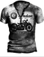 voordelige vintage henley-Voor heren Henley-shirt T-shirt Ontwerper Jaren &#039;50 Zomer Korte mouw Grafisch Motor Print Henley Casual Dagelijks Button-omlaag Afdrukken Kleding Kleding Ontwerper Jaren &#039;50 Casual donkergrijs Bruin