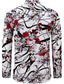 billige Skjorter med tryk til mænd-Herre Skjorte Trykt mønster Blomstret Grafisk Aftæpning Gade Afslappet Knap ned Trykt mønster Langærmet Toppe Designer Afslappet Mode Åndbart Hvid Blå Lyserød