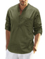 billige mænds fritidsskjorter-herreskjorte ensfarvet turndown street casual button-down lange ærmer toppe afslappet mode åndbar behagelig grøn sort grå sommerskjorter