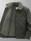 cheap Men&#039;s Jackets &amp; Coats-Men&#039;s Casual  jacket  Collar Coat Daliy Street Outdoor Warm Blue Army Green Khaki Stylish Winter Zipper Lapel Lamb Wool Winter Winter Fall Spring Warm Pocket