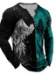 Χαμηλού Κόστους Ανδρικό Γραφικό T-shirt-Ανδρικά Μπλουζάκι Πουκάμισο Henley Κοντομάνικα Γραφική Συνδυασμός Χρωμάτων Φτερά Χένλι Μαύρο / Κόκκινο Πράσινο του τριφυλλιού Θαλασσί Ρουμπίνι Μακρυμάνικο 3D εκτύπωση Μεγάλα Μεγέθη / Υψηλής Ποιότητας