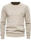 billige sweater til mænd-herre sweater pullover sweater strik strikket ensfarvet rund hals stilfuldt hjem dagligt efterår vinter hvid sort s m l / langærmet / langærmet