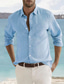 levne pánské neformální košile-pánská košile grafické potisky turndown zelená modrá bílá denní dovolená dlouhý rukáv knoflíkové oblečení oblečení bavlna móda lehký ležérní pohodlný / jaro / pláž