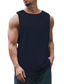 cheap Gym Tank Tops-Men&#039;s Tank Top Vest Undershirt Solid Color Crew Neck Casual Daily Sleeveless Tops Lightweight Fashion Muscle Big and Tall Green White Black / Summer / Summer