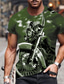 cheap Men&#039;s Casual T-shirts-Men&#039;s T shirt Tee Designer Summer Short Sleeve Gray Army Green Navy Blue Graphic Motorcycle Print Crew Neck Street Daily Print Clothing Clothes Designer Casual Big and Tall