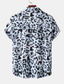 preiswerte Bedruckte Herrenhemden-Herren Hemd Sommerhemd Leopard Umlegekragen Schwarzgrau Weiß Rosa Marineblau Blau Casual Täglich Kurzarm Bekleidung Tropisch