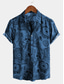 tanie Koszule hawajskie-Męskie Koszula Graficzny Hawajskie Aloha Rybki Wzór Kołnierzyk klasyczny Czerwony Niebieski Brązowy Zielony Nadruk Impreza Codzienny Krótki rękaw Nadruk Odzież Bawełna Podstawowy Boho