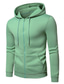 cheap Basic Hoodie Sweatshirts-Men&#039;s Full Zip Hoodie Jacket Green Army Green Khaki Light gray Dark Gray Hooded Solid Color Zipper Front Pocket Going out Streetwear Streetwear Cool Casual Winter Spring &amp;  Fall Clothing Apparel