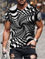 tanie T-shirty 3D męskie-Męskie Koszula Podkoszulek Graficzny 3D Okrągły dekolt Czarny Jasnozielony Rumiany róż Niebieski Fioletowy Puszysta Codzienny Krótki rękaw Nadruk Odzież Moda miejska Przesadny