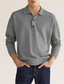cheap Classic Polo-Men&#039;s Sweatshirt Solid Color Polo Collar Work Casual Sweatshirts Long Sleeve Dark Khaki White Gray