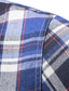 ieftine Cămăși Casual-cămașă bărbați cu guler în carouri casual zilnic top cu mânecă lungă casual albastru / negru negru + alb roșu + bleumarin