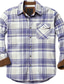 cheap Flannel Shirts-Men&#039;s Flannel Shirt Plaid Turndown Green Blue Royal Blue Red Light Blue Long Sleeve Print Street Daily Button-Down Tops Fashion Casual Comfortable