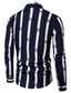 cheap Men&#039;s Printed Shirts-Men&#039;s Shirt Striped Turndown Wine Black White Navy Blue Print Street Daily Long Sleeve Button-Down Clothing Apparel Fashion Casual Comfortable