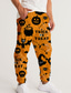 tanie Spodnie dresowe-Męskie Spodnie dresowe Uprawiający jogging Spodnie Spodnie Ściągana na sznurek Elastyczny pas Druk 3D Dynia Wzory graficzne Nietoperz Komfort Oddychający Halloween Sporty na świeżym powietrzu Moda