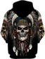 cheap Graphic Hoodies-Men&#039;s Hoodie Sweatshirt Print Basic Streetwear Casual Skull Graphic Prints Black 3D Print Hooded Sports &amp; Outdoor Daily Sports Long Sleeve Clothing Clothes Regular Fit