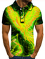 billige Polo med tryk-Herre POLO Trøje T-shirt Golftrøje Tennistrøje 3D-udskrivning Fugl Dyr Krave Gade Afslappet Knap ned Kortærmet Toppe Afslappet Mode Sej Grøn Blå Mørkegrå