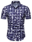 cheap Men&#039;s Printed Shirts-Men&#039;s Shirt Summer Shirt Graphic Classic Collar Black Navy Blue Casual Daily Short Sleeve Clothing Apparel Simple