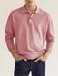 billiga tröja för män-Herr POLO Shirt Stickad Polo Golftröja Slät Nedvikt Vit Ljusgrön Rodnande Rosa Vin Marinblå Gata Dagligen Långärmad krage skjortor Kläder Mode Ledigt Bekväm