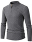 ieftine pulover pentru bărbați-Bărbați Pulover Pulover pulover Striat Tricotat Fermoar Tricotat Culoare solidă Guler de stand De Bază Stilat Zilnic Concediu Îmbrăcăminte Iarnă Toamnă Negru Kaki S M L