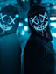 abordables Accesorios de hombre-conjunto de guantes de esqueleto de máscara de halloween máscara de purga de led guantes luminosos de luz de grito de miedo máscara anónima disfraces de halloween, elemento de esqueleto para