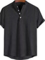Χαμηλού Κόστους ανδρικά πουκάμισα casual-Ανδρικά Casual πουκάμισο Ριγέ Όρθιος Γιακάς Δρόμος Καθημερινά Κουμπί-Κάτω Κοντομάνικο Άριστος Καθημερινό Μοντέρνα Άνετο Λευκό Μαύρο Ανθισμένο Ροζ