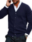Недорогие кардиган мужской свитер-Муж. Вязаная ткань Кардиган Рельефный узор Вязать Укороченный Трикотаж Сплошной цвет V-образный вырез Классический Стиль на открытом воздухе Повседневные Одежда Осень Зима Зеленый Винный S M L