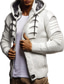 cheap Men&#039;s Cardigan Sweater-Men&#039;s Sweater Cardigan Sweater Chunky Knit Knitted Hooded Going out Weekend Clothing Apparel Winter Fall White Black S M L
