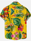 levne Havajské košile-Pánské Košile Havajská košile Letní košile Grafika Leopard Květinový Scéna Přehnutý Bílá Žlutá Námořnická modř Vodní modrá Dusty modrá Tisk Venkovní ulice Krátké rukávy Tlačítko dolů Tisk Oblečení