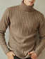 ieftine pulover pentru bărbați-Bărbați Pulover Pulover pulover Pulover cu gât rotic Striat Tricotat Tricotat Culoare solidă Guler Pe Gât De Bază Casual Zilnic Concediu Îmbrăcăminte Iarnă Toamnă Negru Kaki M L XL